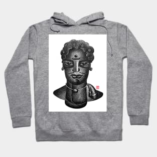 Curly Hair Village Man Portrait Hoodie